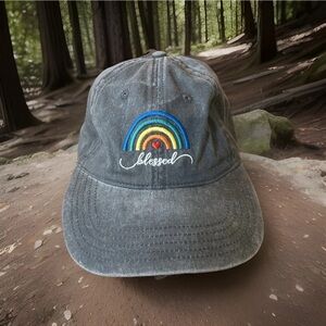 Rainbow Blessed Embroidered Cap